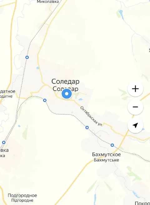 Неверные координаты Соледара
