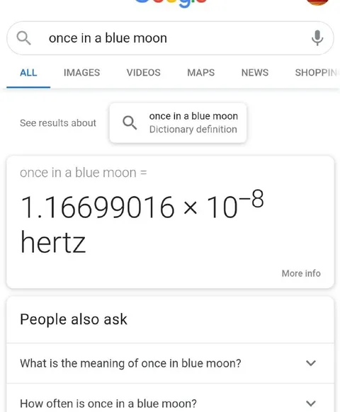 Once in a Blue Moon Frequency