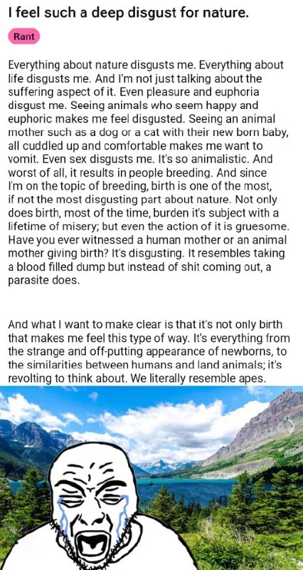 Disgusted by Nature Rant