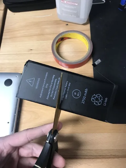 Cutting Into a Swollen Battery