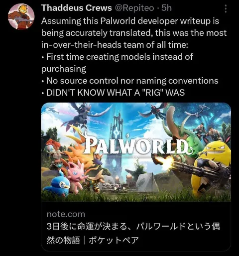 Palworld Team Over Their Heads