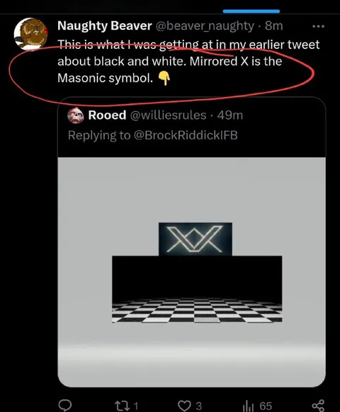 Mirrored X Masonic Symbol