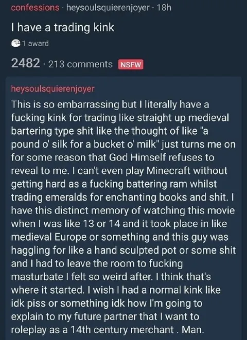 Medieval Trading Kink Confession