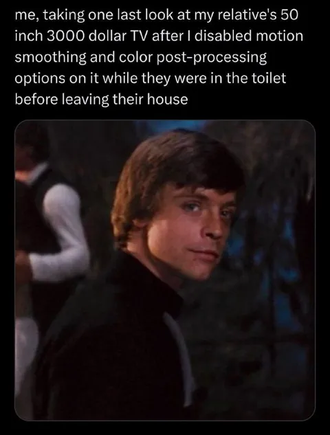 Luke Checks the TV Before Leaving