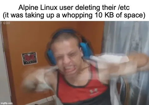 Alpine Linux Deletes /etc