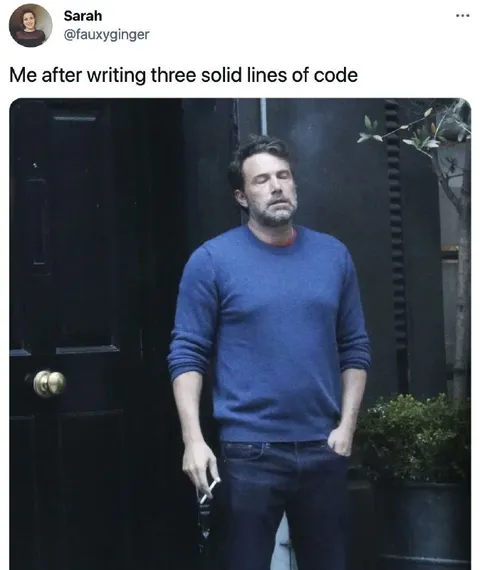 Ben Affleck After Three Lines of Code