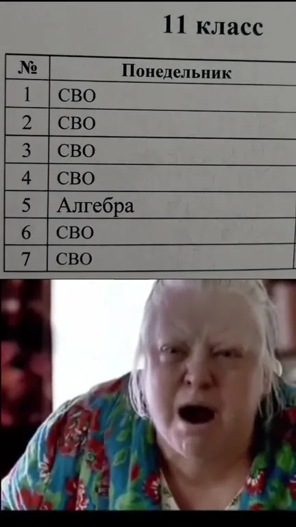 Когда в расписании одно СВО
