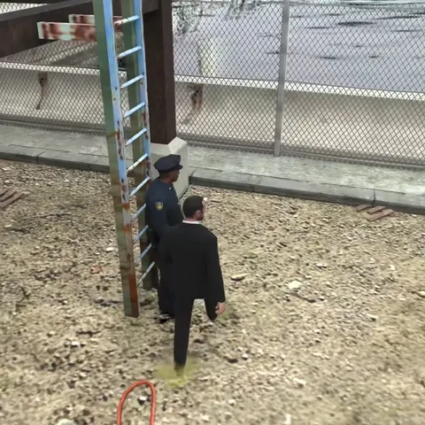 Man Uses Cop as a Ladder