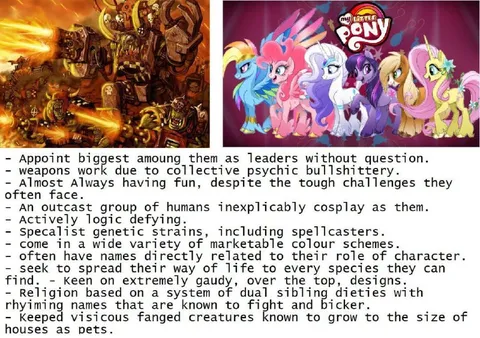Orks and My Little Pony Similarities