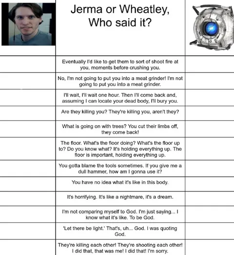 Jerma or Wheatley Quote Chart
