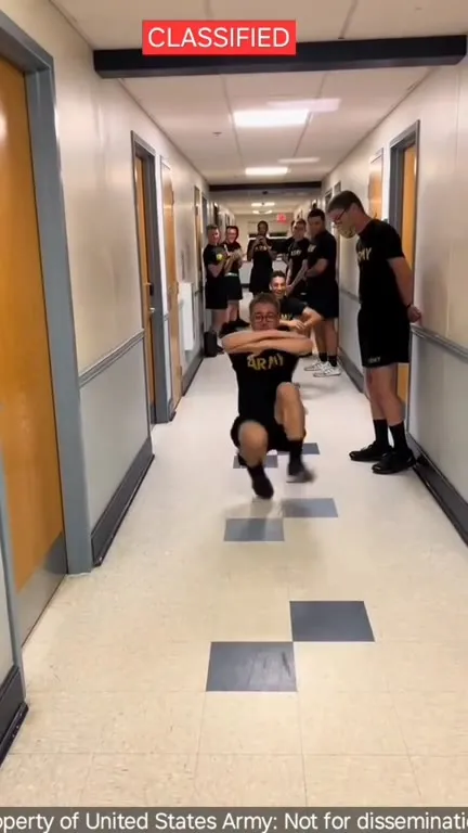 Army hallway dance challenge