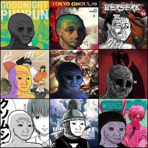 Nine Wojak Anime Transformations