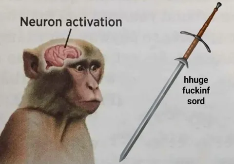 Monkey Sees Huge Sword