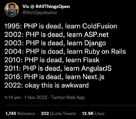 PHP Is Dead Again