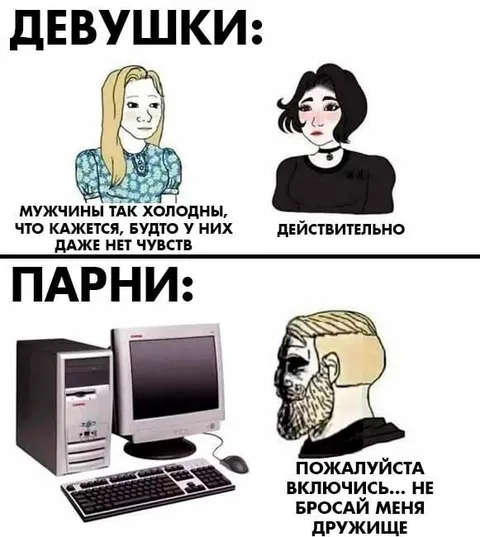 Девушки и парни за компьютером