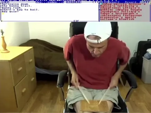 Man Drumming on His Lap