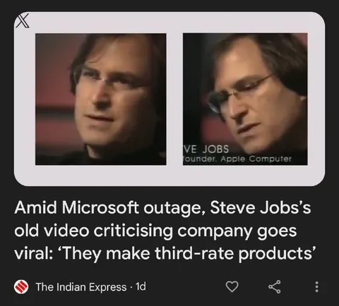 Steve Jobs Criticizes Microsoft