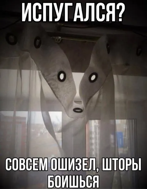 Испугался штор в темноте