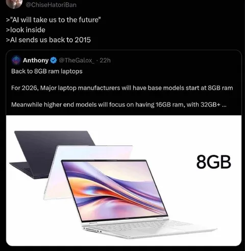 Back to 8GB RAM Laptops