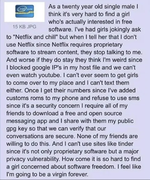 Free Software Virgin Forever