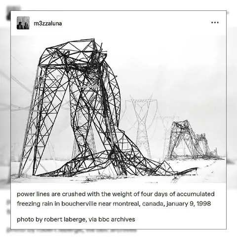 Power Lines Crushed by Ice