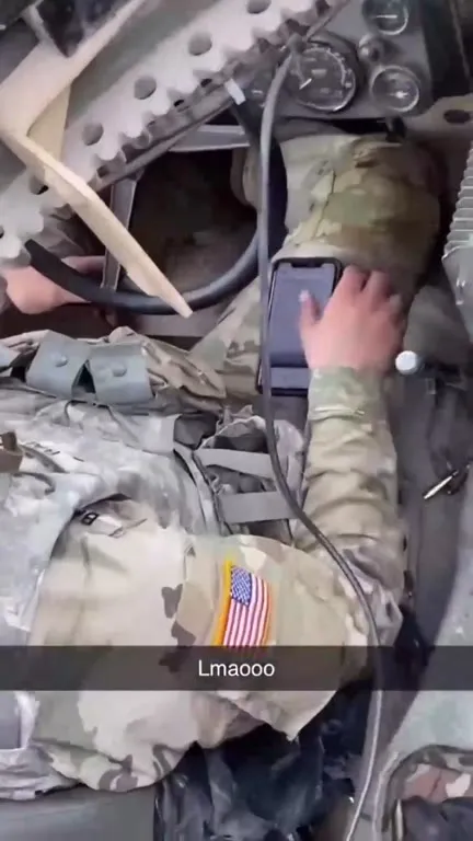 Soldier Browsing During Machine-Gun Fire
