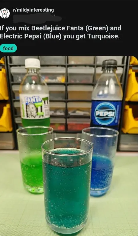 Turquoise Pepsi Fanta Mix