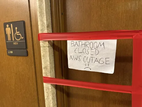 Bathroom Closed Due to AWS Outage