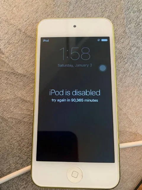 iPod Disabled for 90,365 Minutes