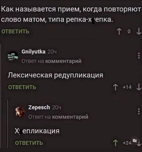 Лексическая редупликация с матом