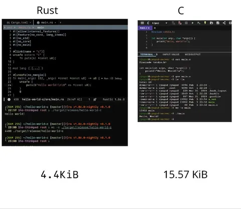 Rust Smaller Than C