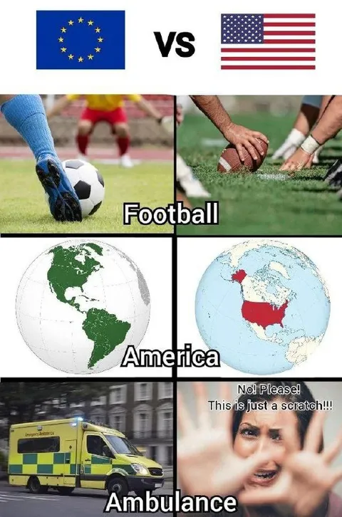 Europe vs America Football Meme