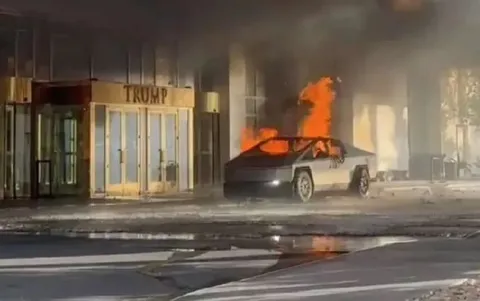 Burning Car Outside Trump Tower