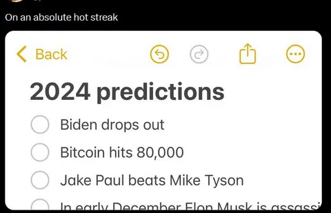 2024 Predictions Checklist