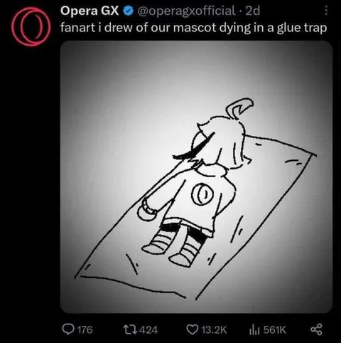 Opera GX Mascot Glue Trap Fanart