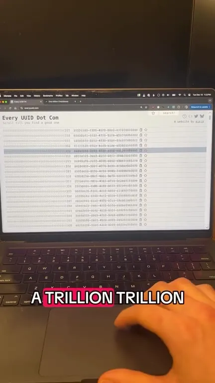 Writing Down Every UUID