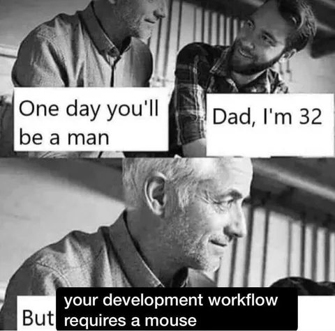 Development Workflow Requires a Mouse
