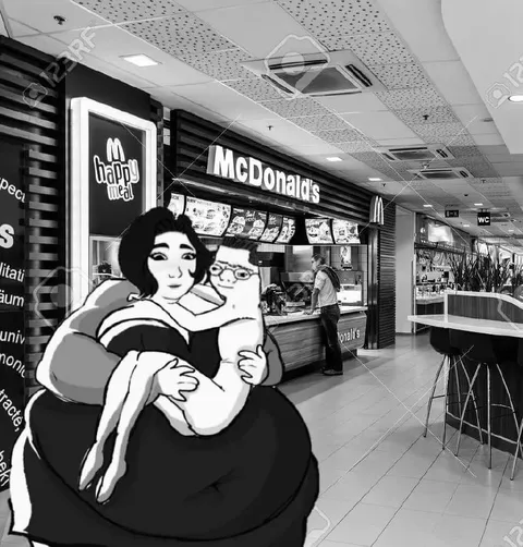 Hugging at McDonald's