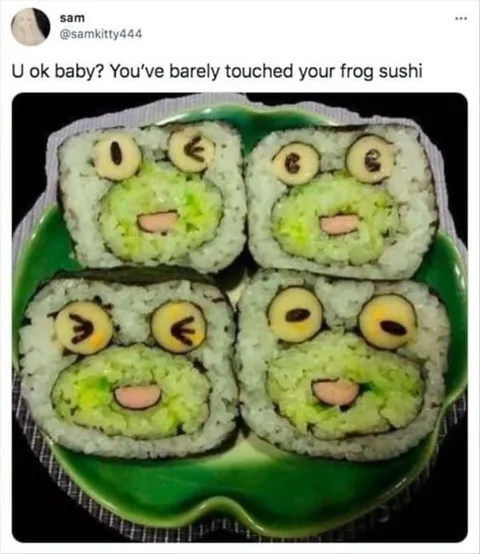 You’ve Barely Touched Your Frog Sushi
