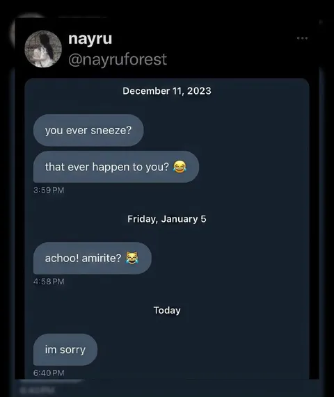 Delayed Sneeze Conversation