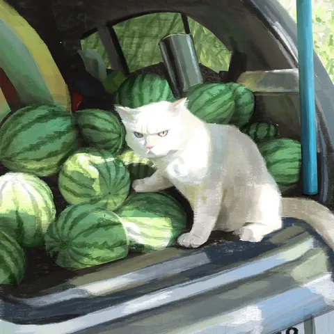 Кот среди арбузов