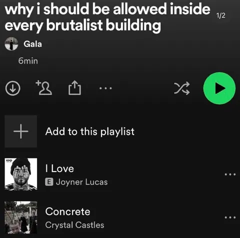 Brutalist Building Playlist