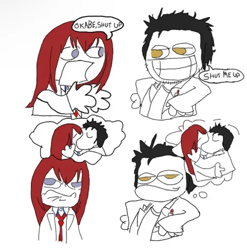 Okabe Shut Up Kiss Meme