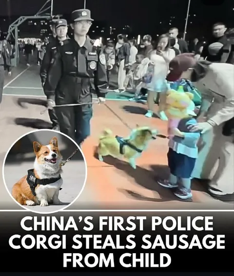 Police Corgi Steals Sausage