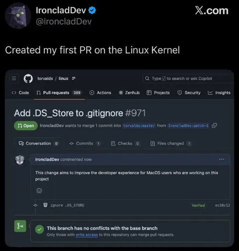 First Linux Kernel Pull Request