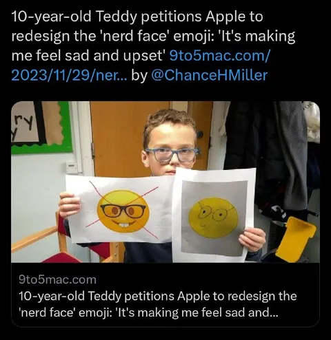 Teddy Petitions Against Nerd Emoji