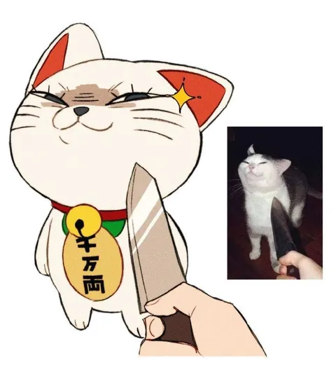 招き猫と本物の猫