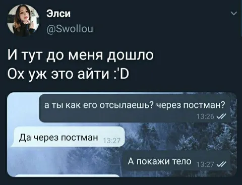 Когда айтишник просит показать тело