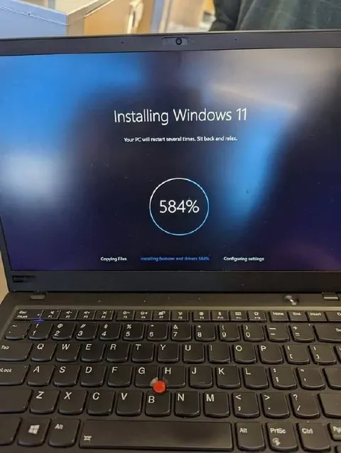 Windows Installation at 584%