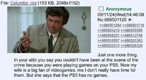 Columbo Checks the PS5 Alibi